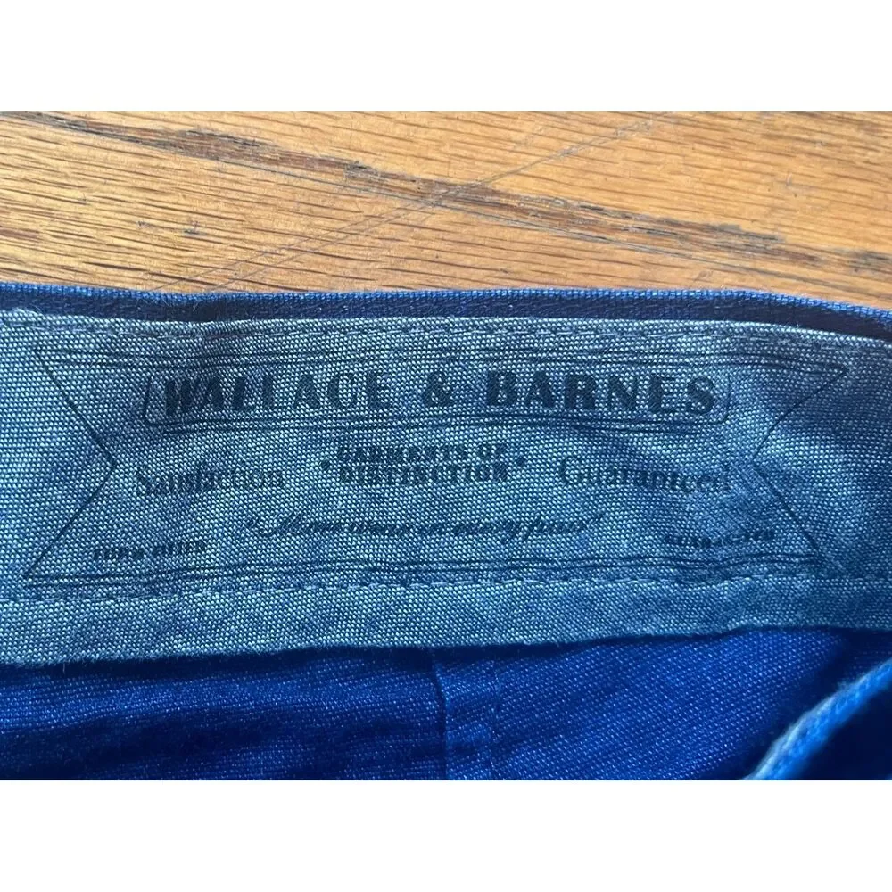 WALLACE & BARNES J. Crew Blue 100% Cotton Relaxed Shorts   Mens Size 34